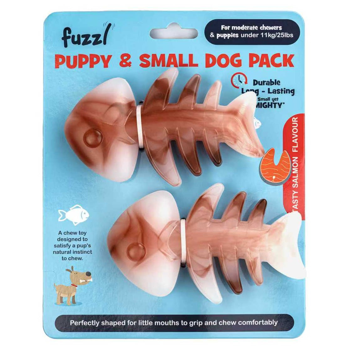 Fuzzl Puppy & Small Dog Chew Pack - Salmon – Durable Dog Toy - Fuzzl Pet