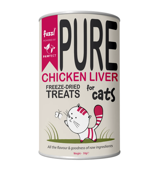 Fuzzl Pure Freeze Dried 100% Chicken Liver Cat Treats and Cat Food - Fuzzl Pet