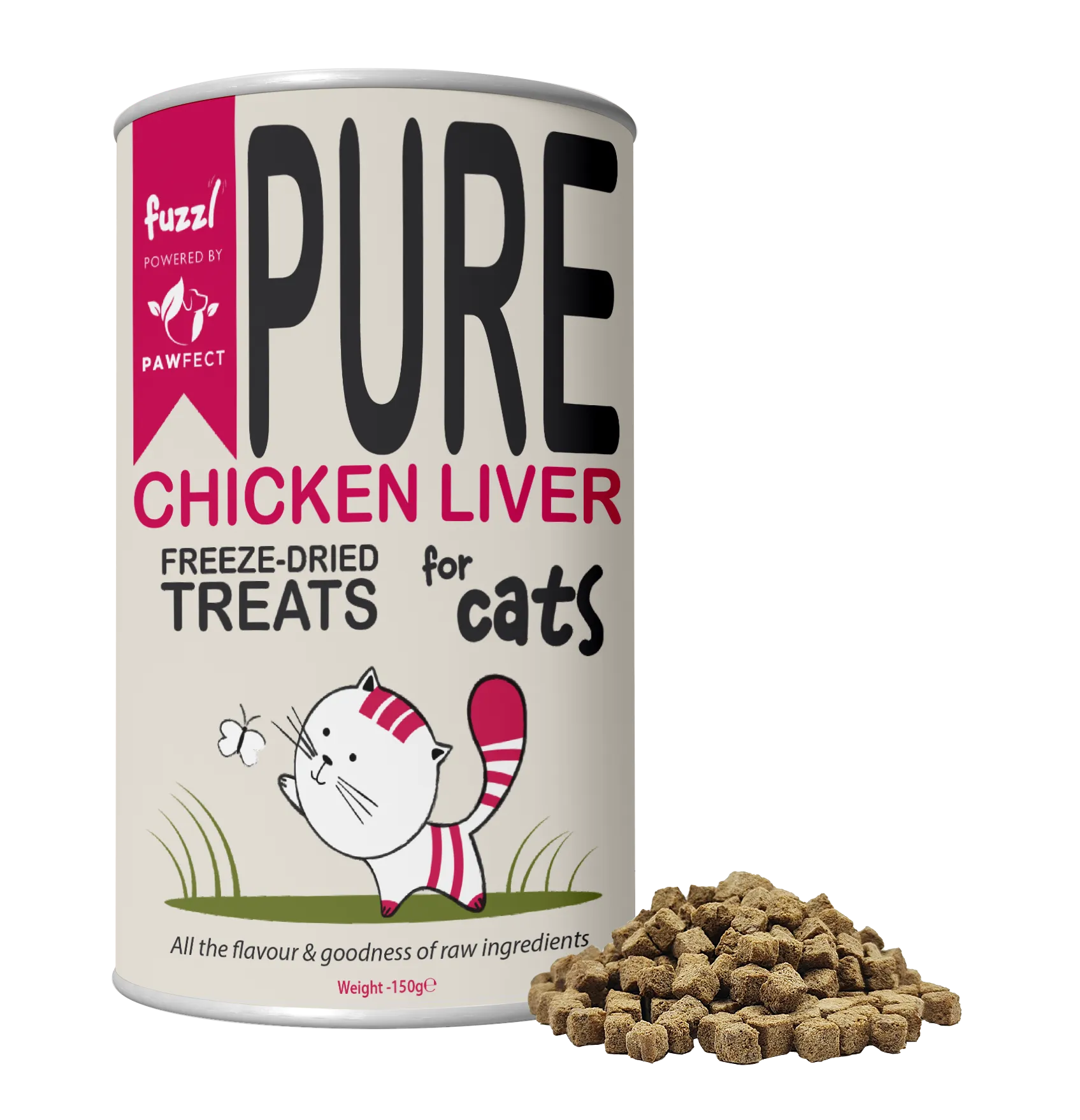 Fuzzl Pure Freeze Dried 100% Chicken Liver Cat Treats and Cat Food - Fuzzl Pet