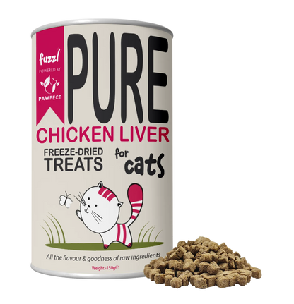 Fuzzl Pure Freeze Dried 100% Chicken Liver Cat Treats and Cat Food - Fuzzl Pet